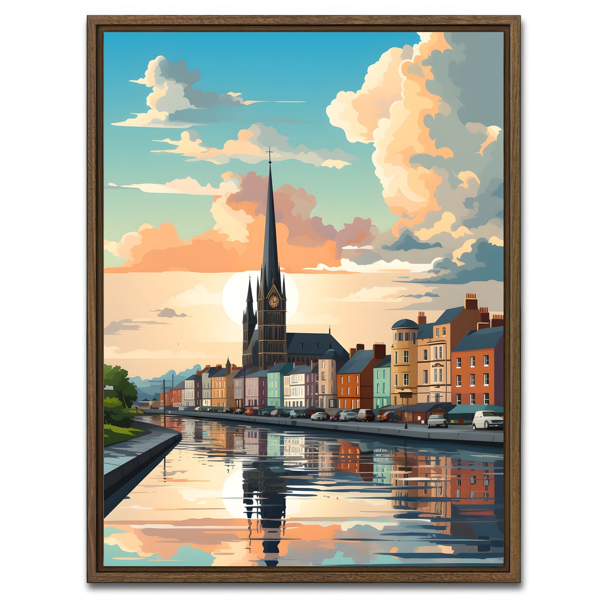 AUTO-MOCKUP WHITE | Ireland - Galway | 1 Piece | Walnut Framed Canvas | group=3x4