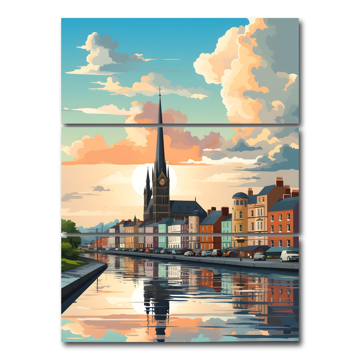 AUTO-MOCKUP WHITE | Ireland - Galway | 3 Piece | Gallery Wrap Canvas | group=8x18_stacked