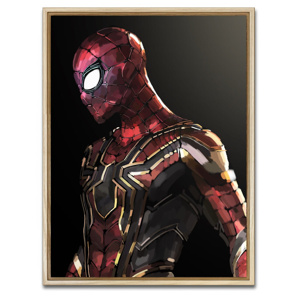 AUTO-MOCKUP WHITE | Iron Spider Side profile | 1 Piece | Natural Framed Canvas | group=3x4