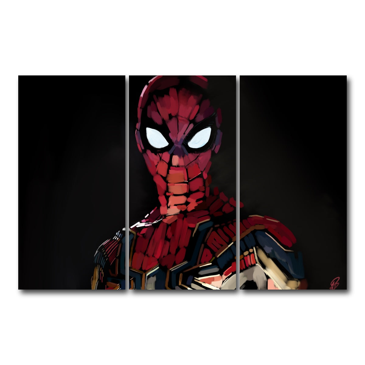 AUTO-MOCKUP WHITE | Iron Spider portrait | 3 Piece | Gallery Wrap Canvas | group=12x24