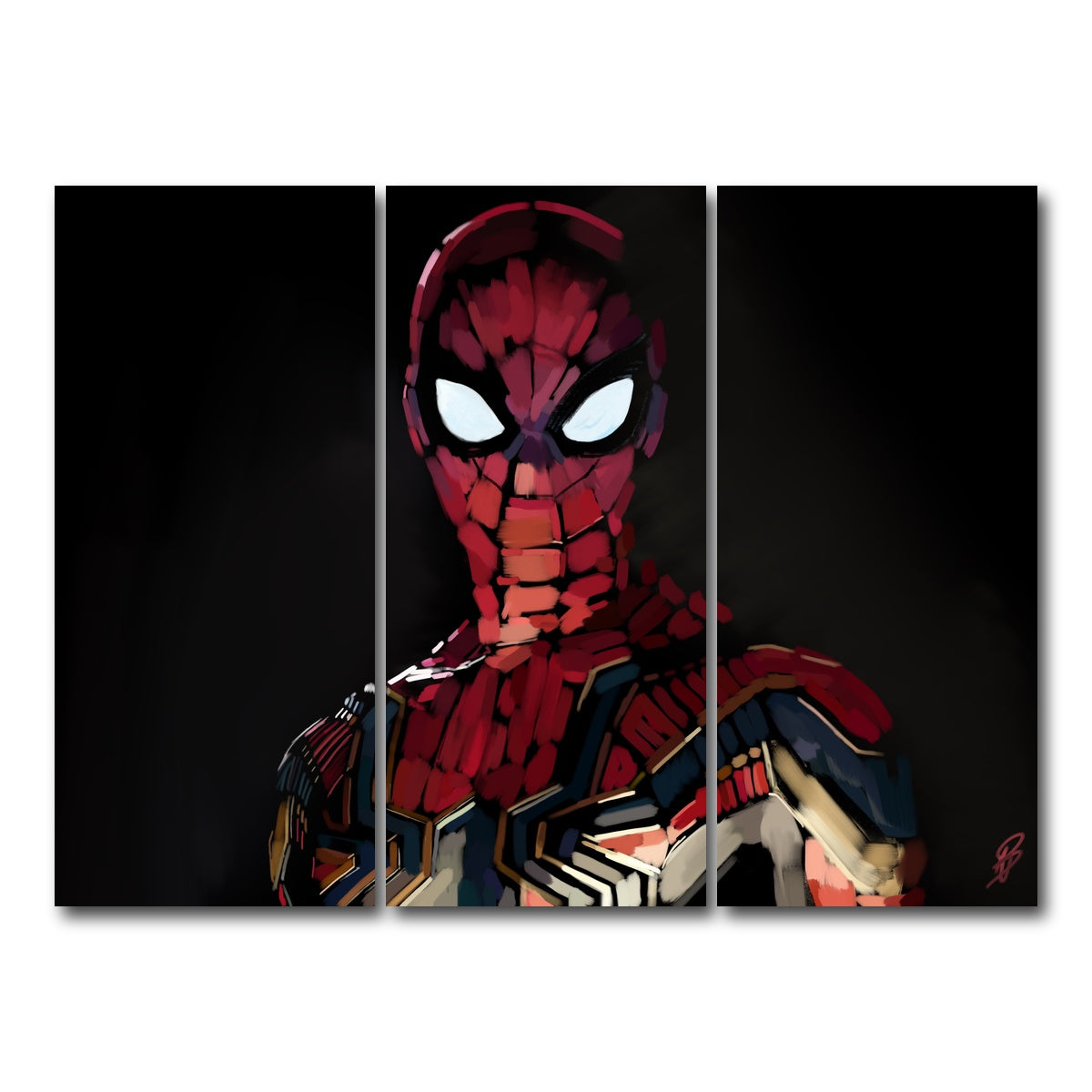 AUTO-MOCKUP WHITE | Iron Spider portrait | 3 Piece | Gallery Wrap Canvas | group=8x18