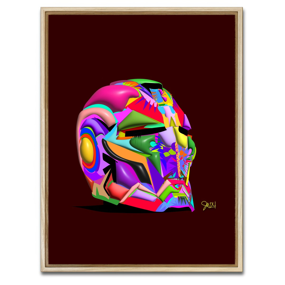 AUTO-MOCKUP WHITE | Iron man Helmet | 1 Piece | Natural Framed Canvas | group=3x4