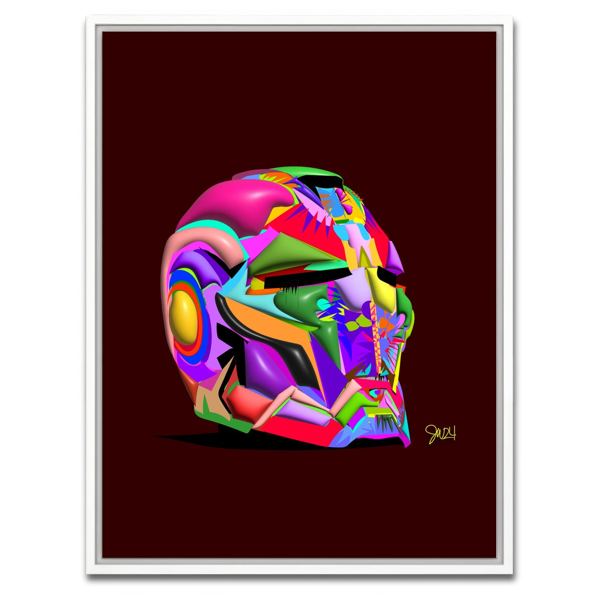 AUTO-MOCKUP WHITE | Iron man Helmet | 1 Piece | White Framed Canvas | group=3x4