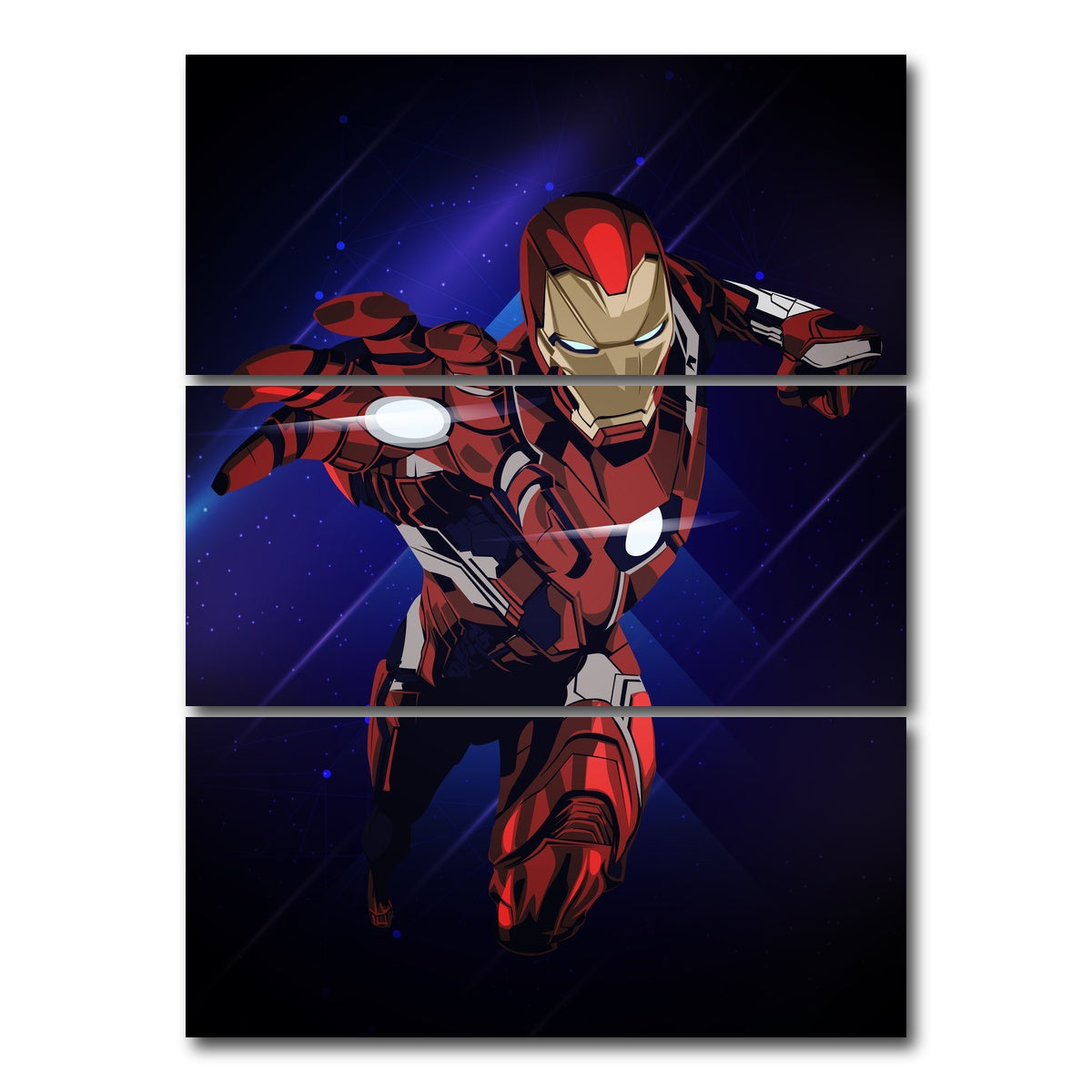 AUTO-MOCKUP WHITE | Ironman | 3 Piece | Gallery Wrap Canvas | group=8x18_stacked