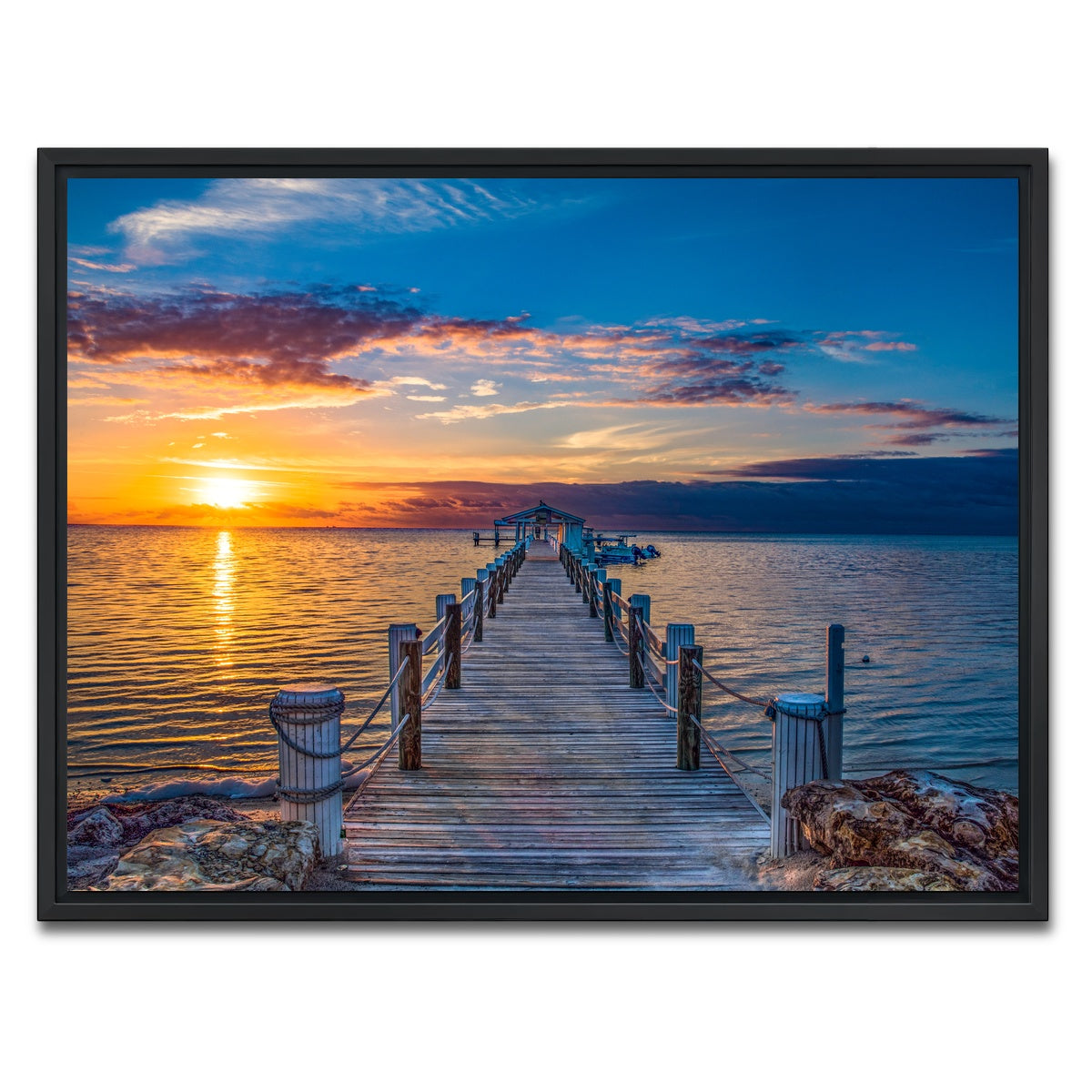 AUTO-MOCKUP WHITE | Islamorada Florida Keys Dock Pier | 1 Piece | Black Framed Canvas | group=4x3