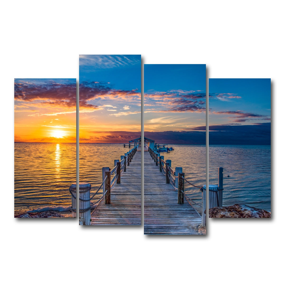 AUTO-MOCKUP WHITE | Islamorada Florida Keys Dock Pier | 4 Piece | Gallery Wrap Canvas | group=4_normal