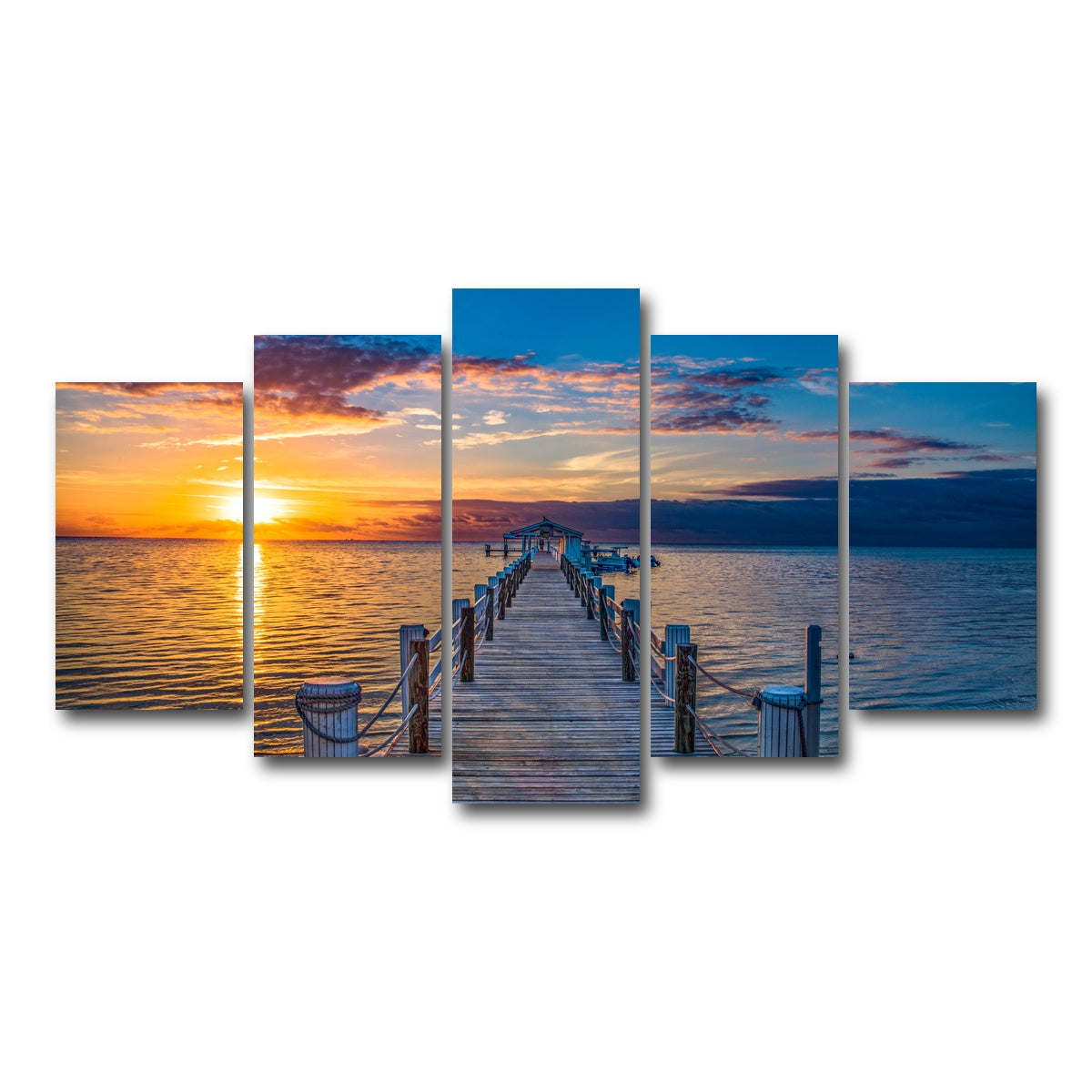 AUTO-MOCKUP WHITE | Islamorada Florida Keys Dock Pier | 5 Piece | Gallery Wrap Canvas | group=5_normal