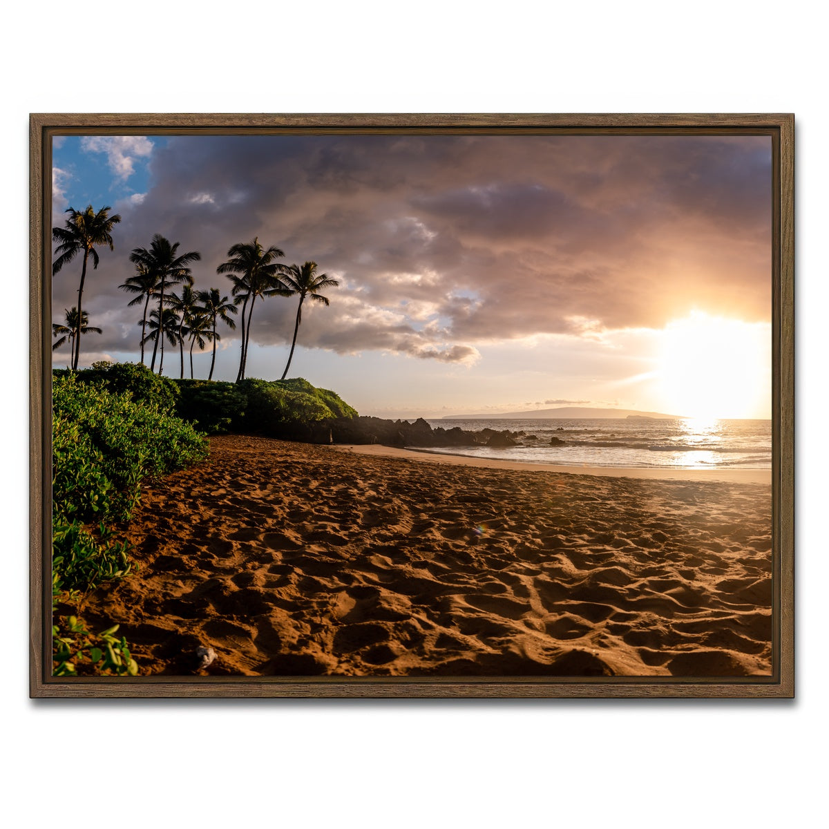 AUTO-MOCKUP WHITE | Island Sunset | 1 Piece | Walnut Framed Canvas | group=4x3