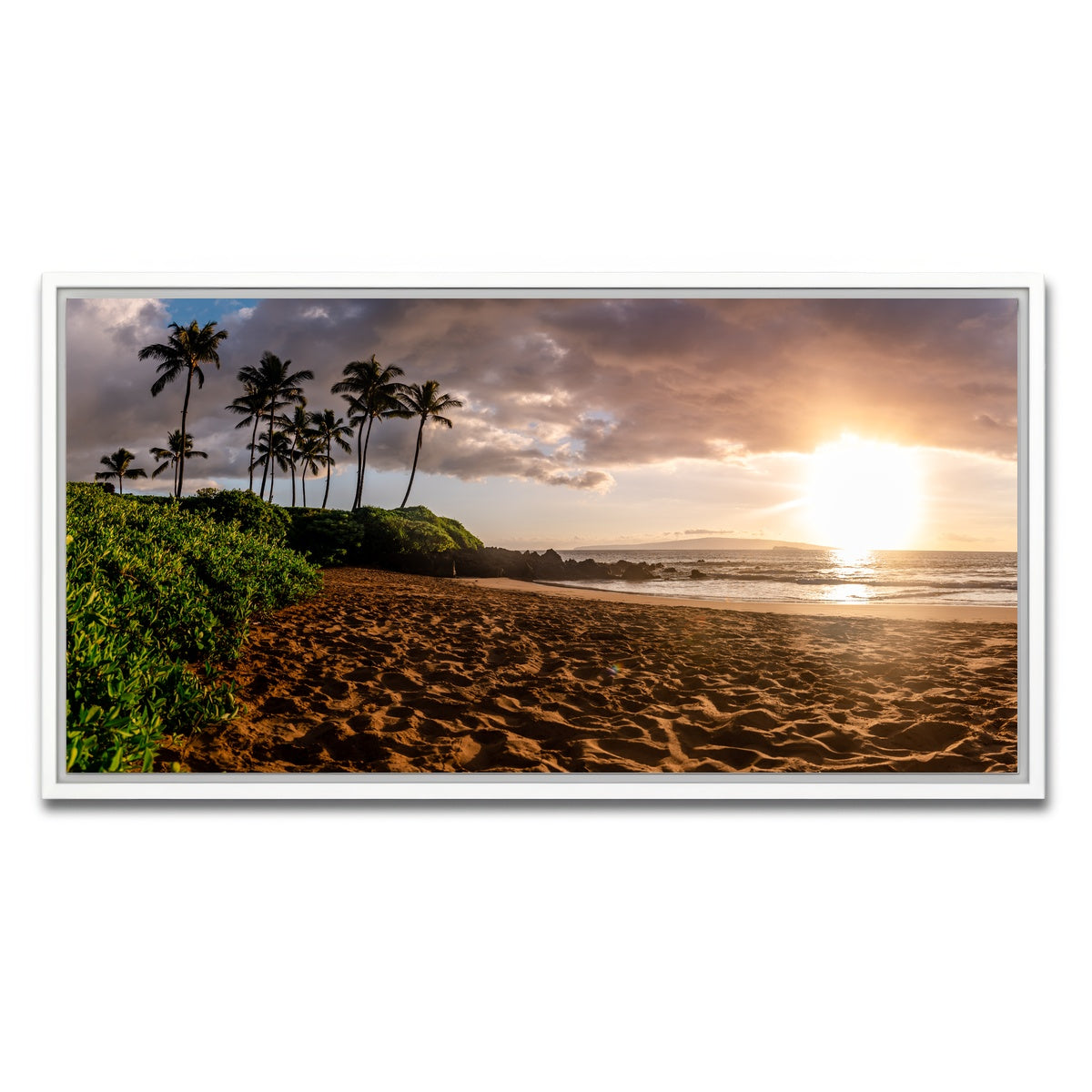 AUTO-MOCKUP WHITE | Island Sunset | 1 Piece | White Framed Canvas | group=2x1