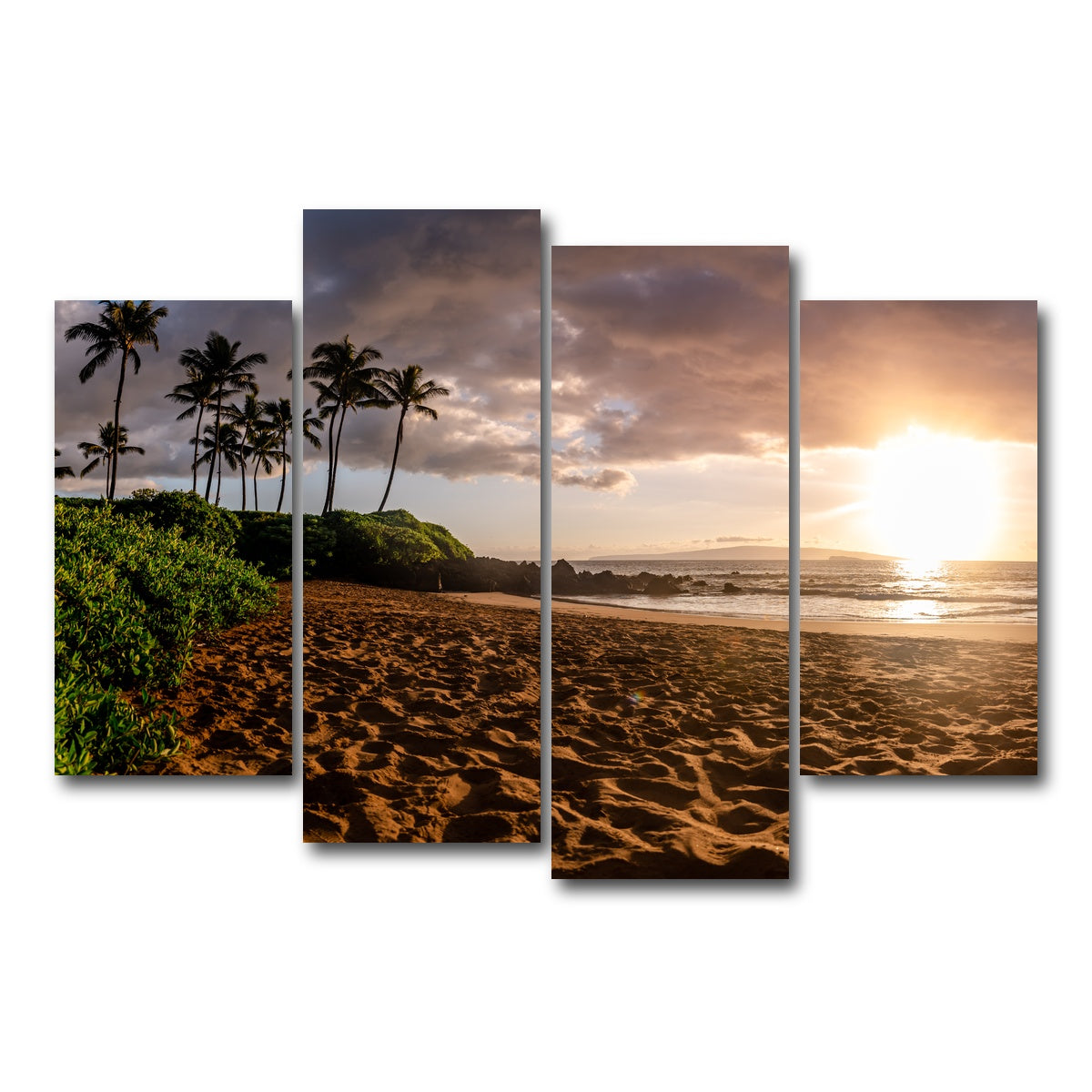 AUTO-MOCKUP WHITE | Island Sunset | 4 Piece | Gallery Wrap Canvas | group=4_short