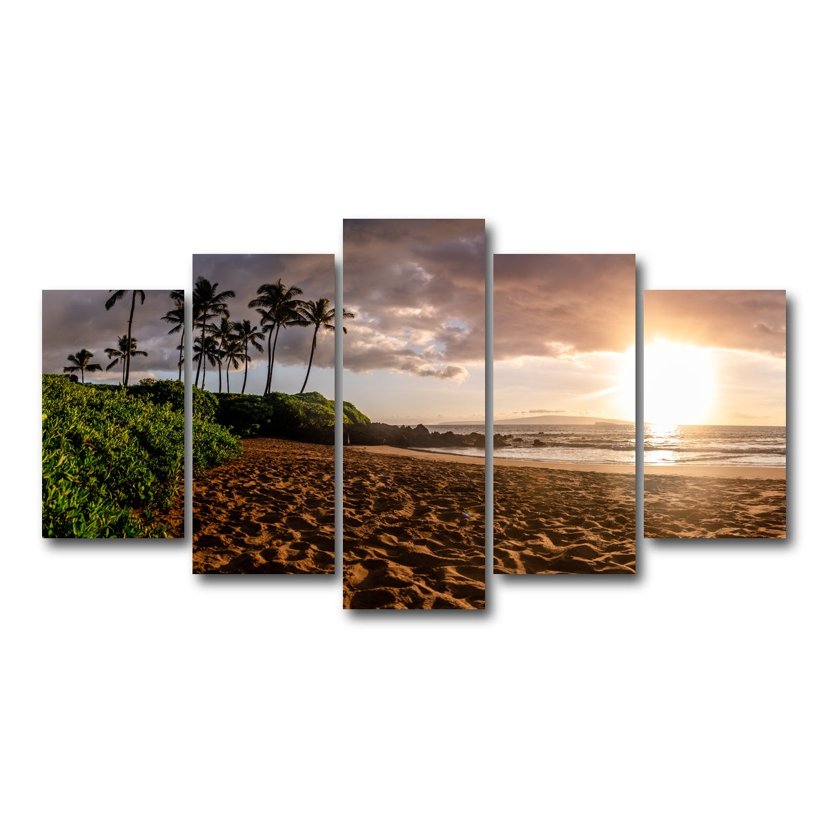 AUTO-MOCKUP WHITE | Island Sunset | 5 Piece | Gallery Wrap Canvas | group=5_normal