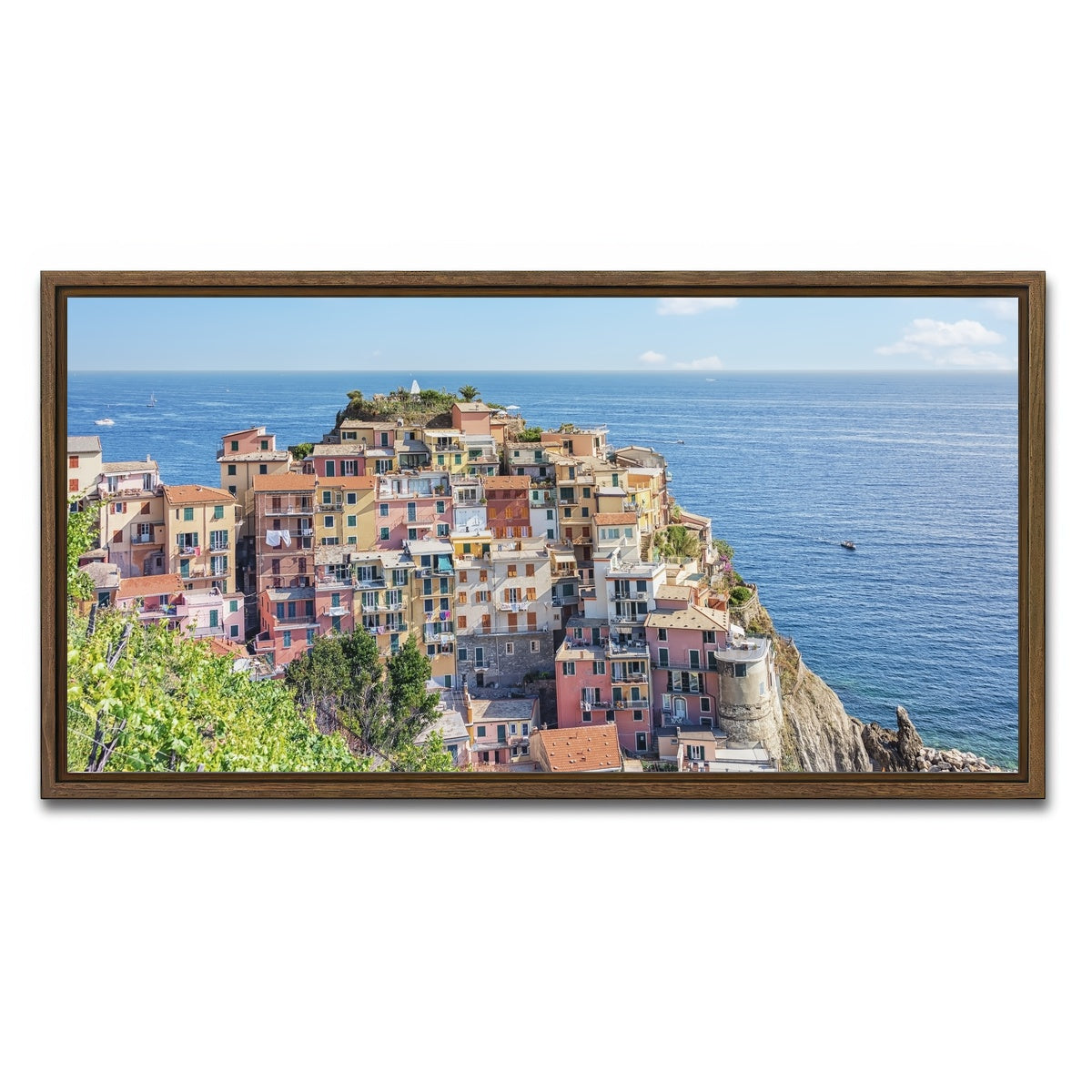 AUTO-MOCKUP WHITE | Italian Riviera | 1 Piece | Walnut Framed Canvas | group=2x1