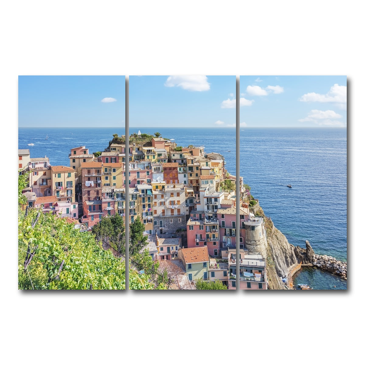 AUTO-MOCKUP WHITE | Italian Riviera | 3 Piece | Gallery Wrap Canvas | group=12x24