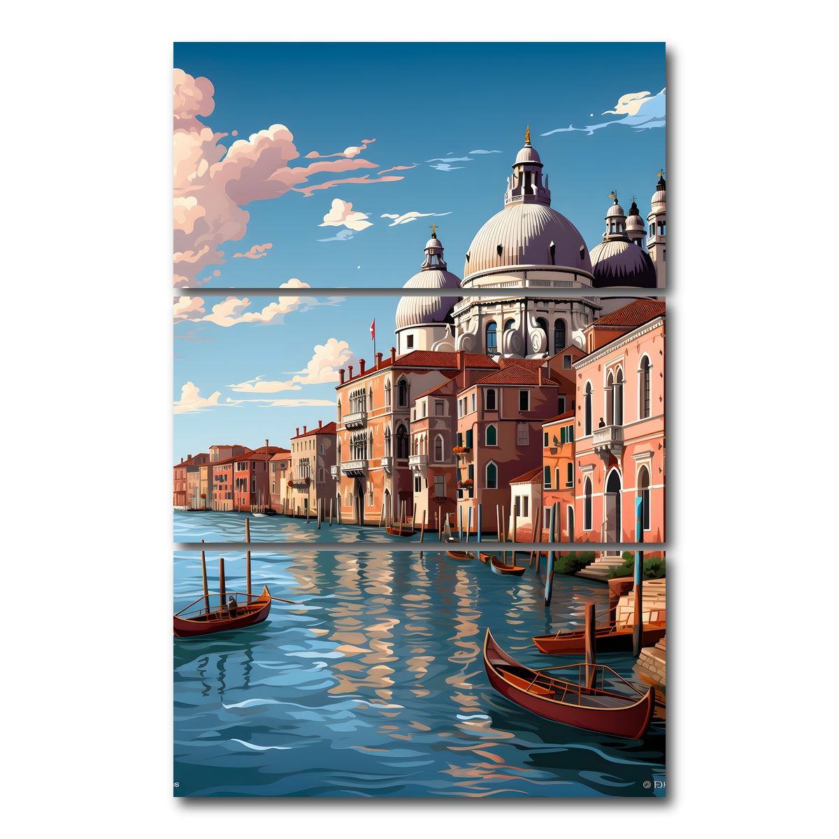 AUTO-MOCKUP WHITE | Italy - Venice | 3 Piece | Gallery Wrap Canvas | group=12x24_stacked