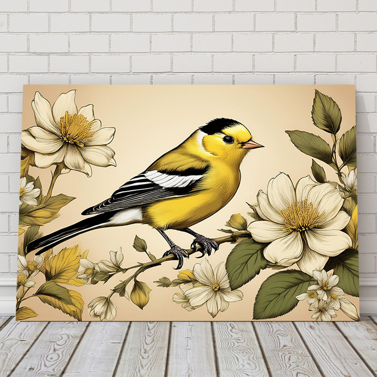 JJ Audubon's Style American Goldfinch Wall Art