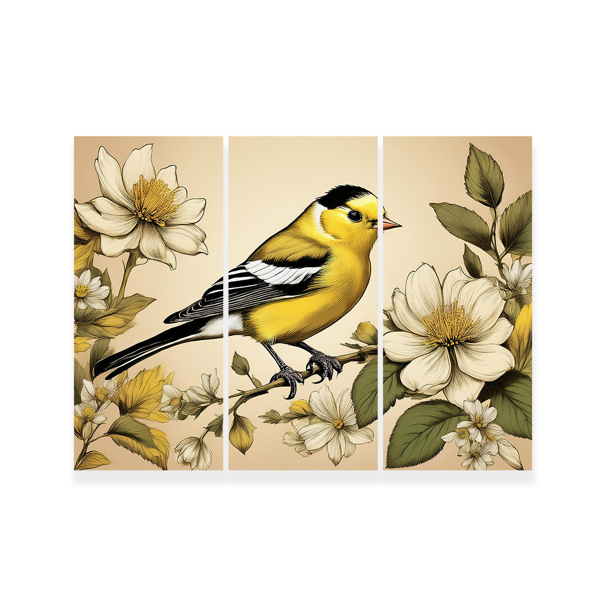 JJ Audubon's Style American Goldfinch Wall Art