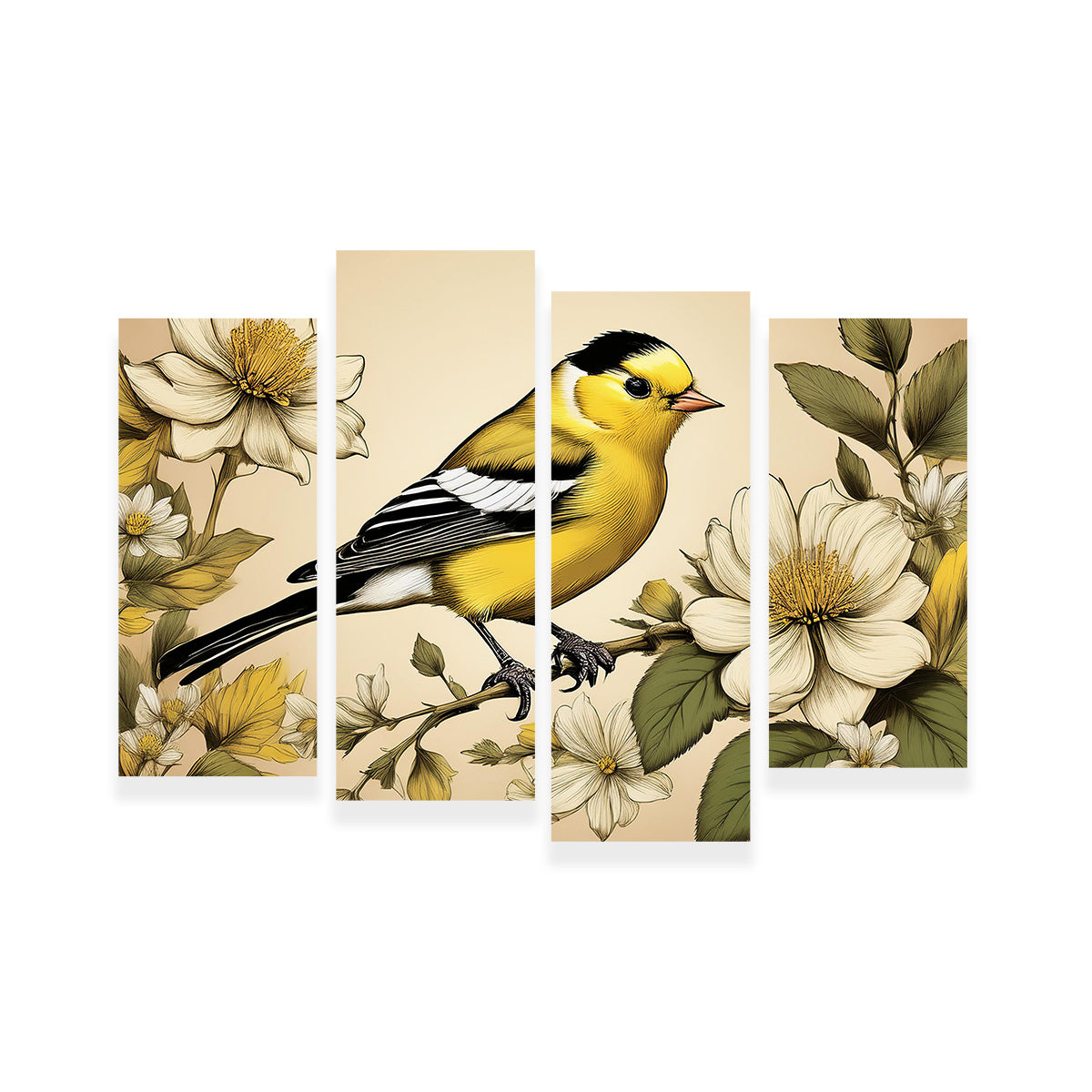 JJ Audubon's Style American Goldfinch Wall Art