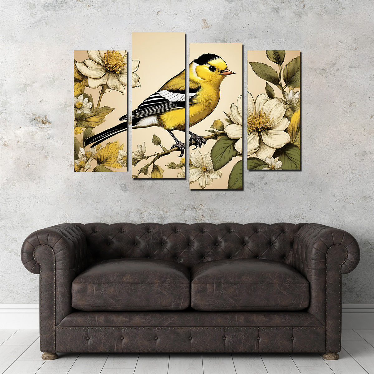 JJ Audubon's Style American Goldfinch Wall Art