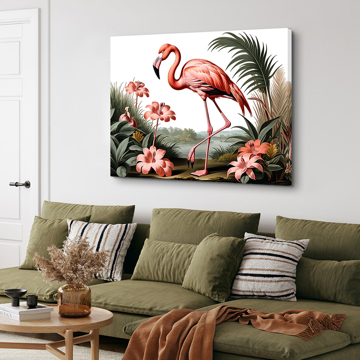 JJ Audubon's Style Flamingo Wall Art