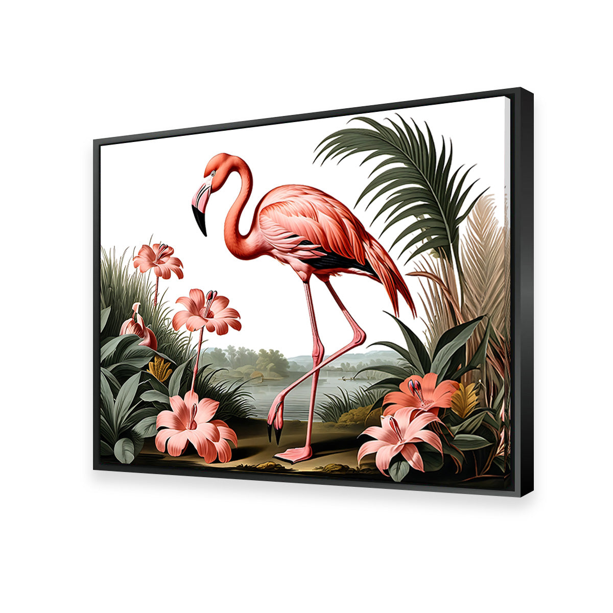 JJ Audubon's Style Flamingo Wall Art