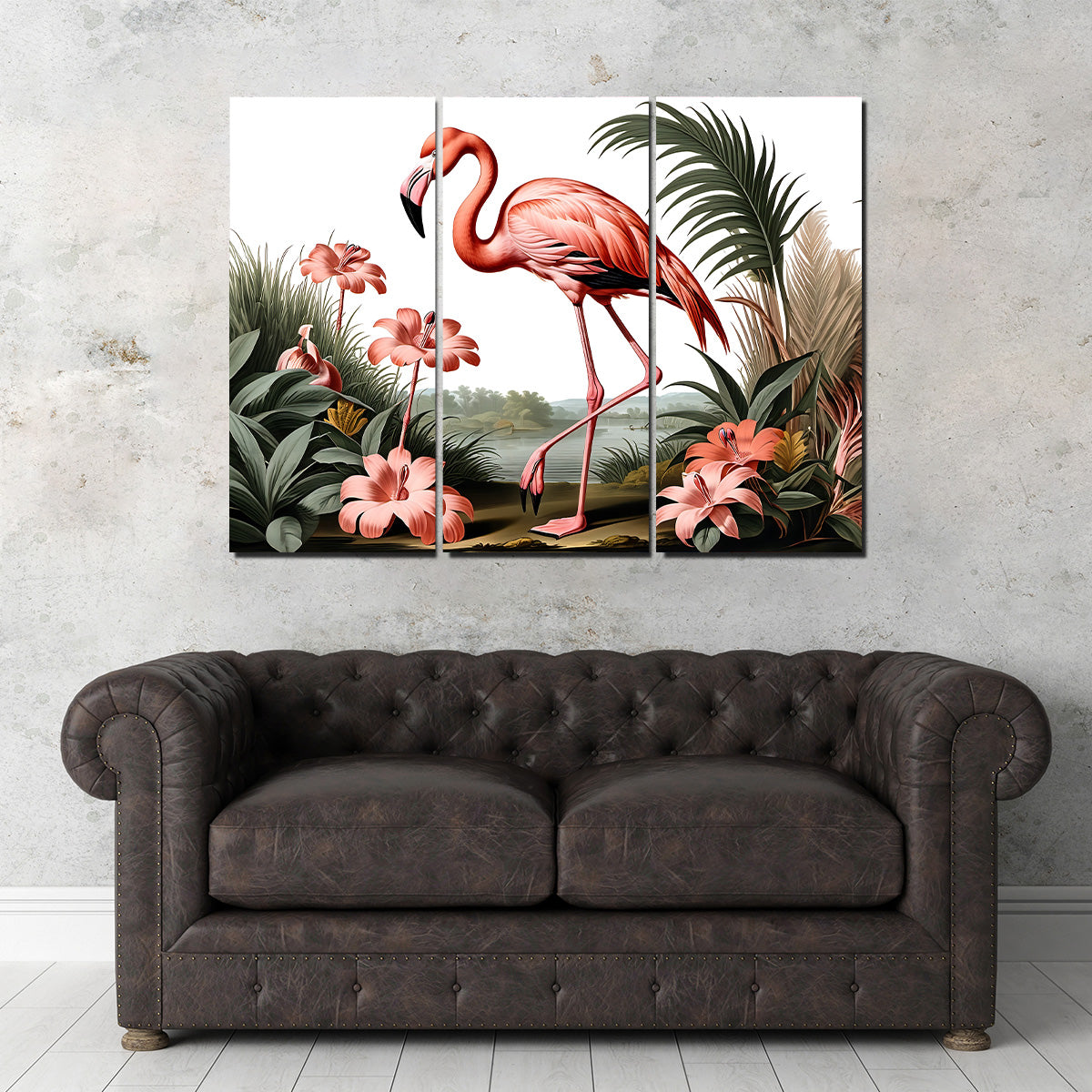 JJ Audubon's Style Flamingo Wall Art