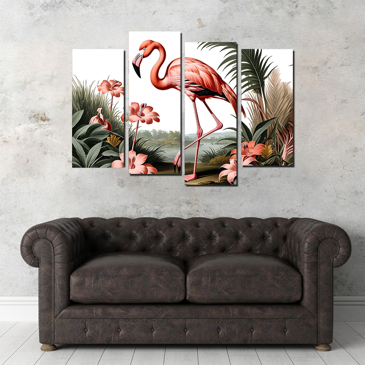 JJ Audubon's Style Flamingo Wall Art