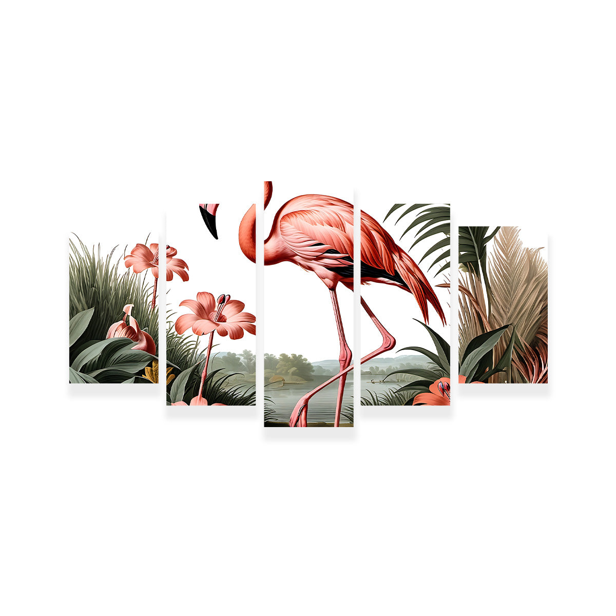 JJ Audubon's Style Flamingo Wall Art