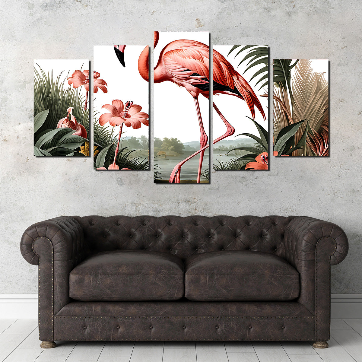 JJ Audubon's Style Flamingo Wall Art