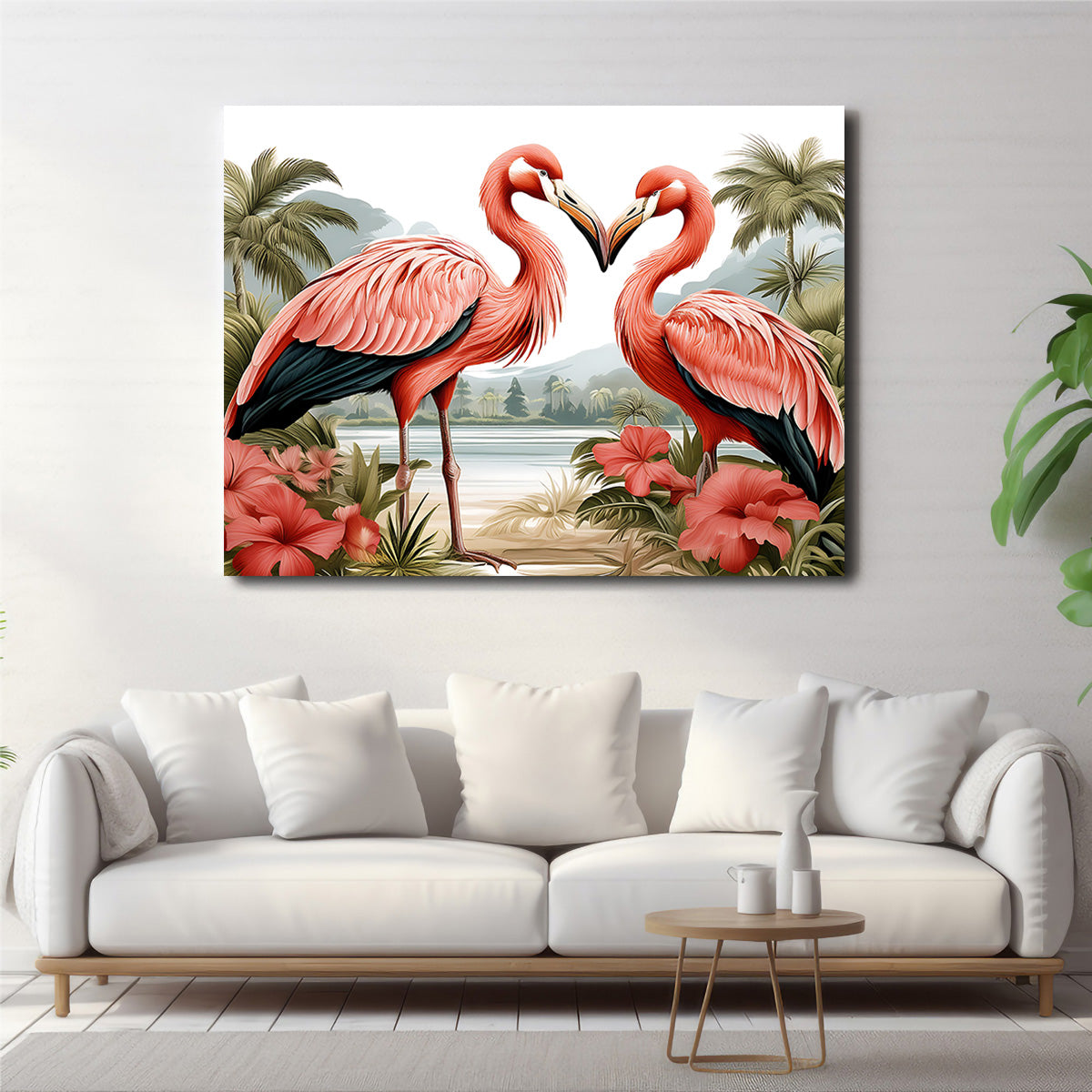 JJ Audubon's Style Flamingos Wall Art