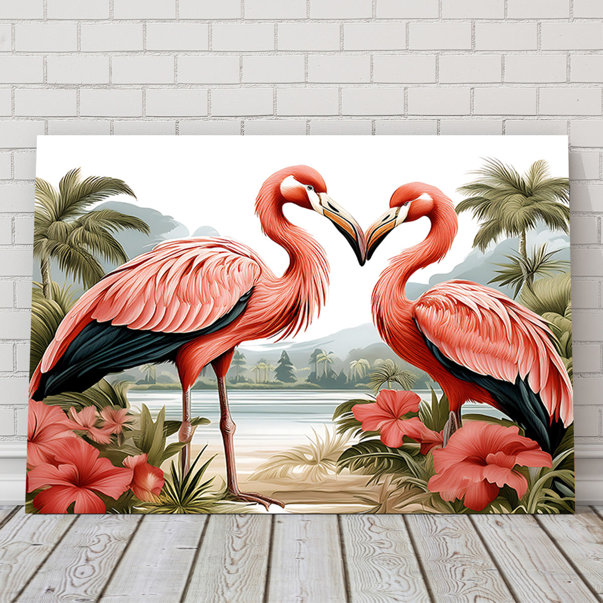 JJ Audubon's Style Flamingos Wall Art