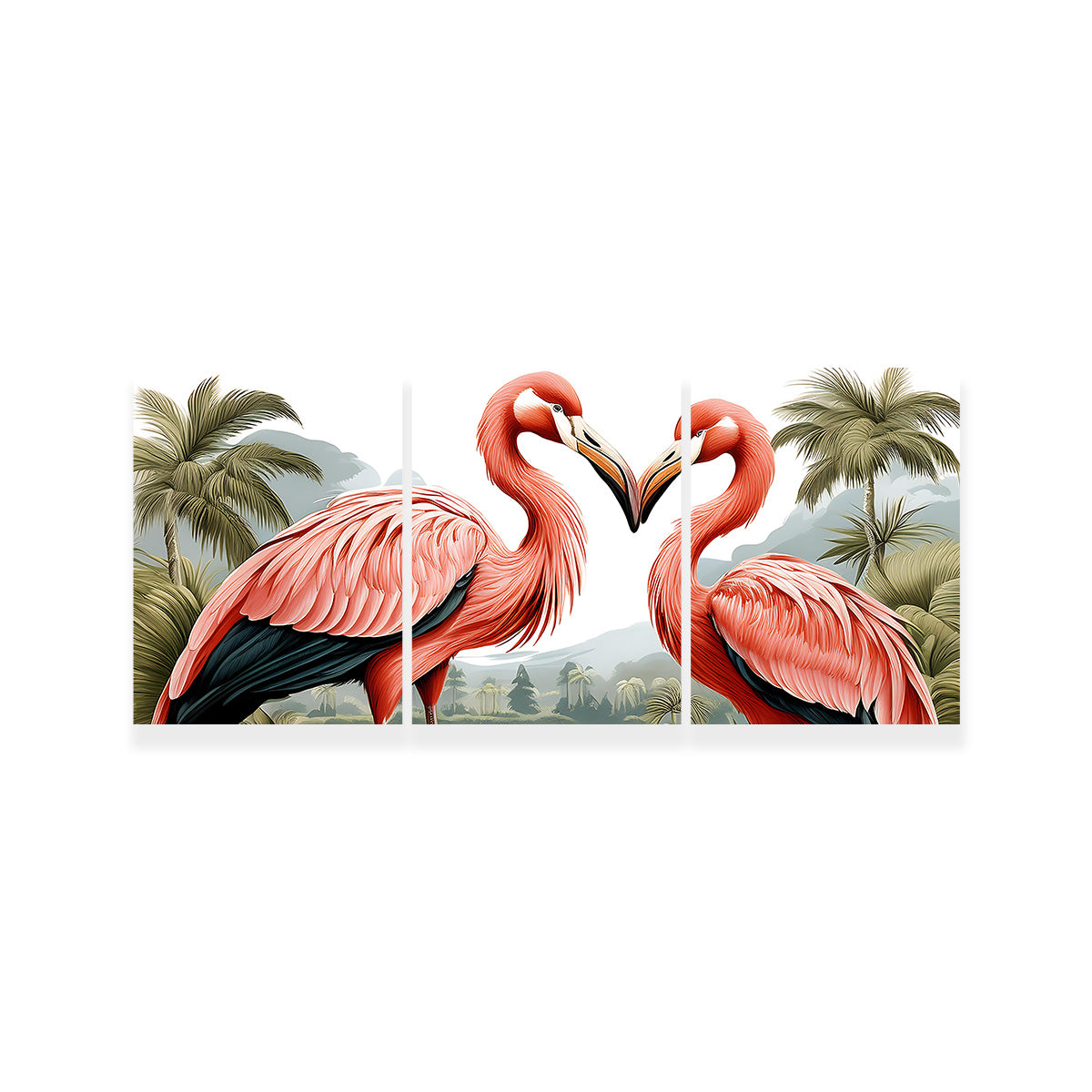 JJ Audubon's Style Flamingos Wall Art