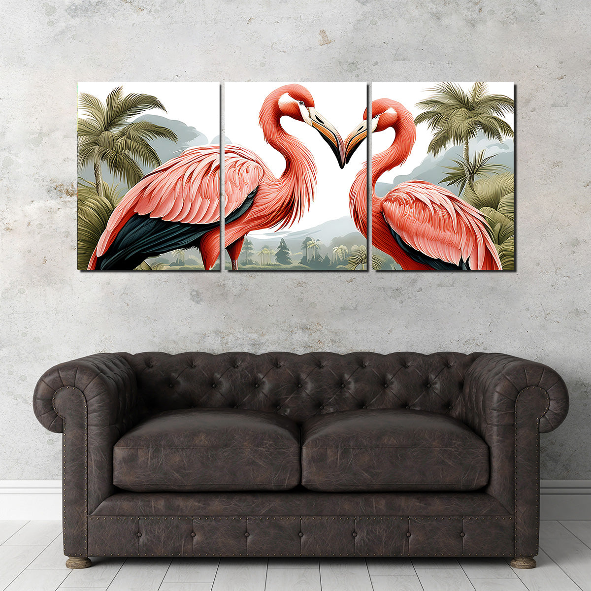 JJ Audubon's Style Flamingos Wall Art