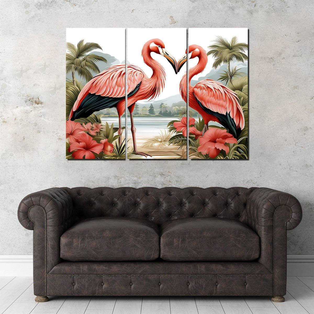 JJ Audubon's Style Flamingos Wall Art