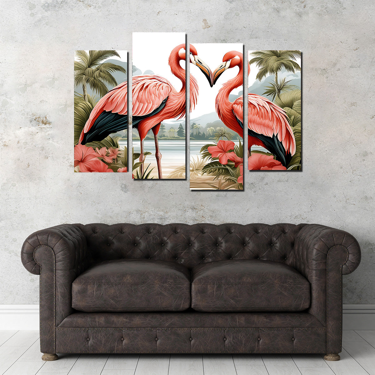 JJ Audubon's Style Flamingos Wall Art