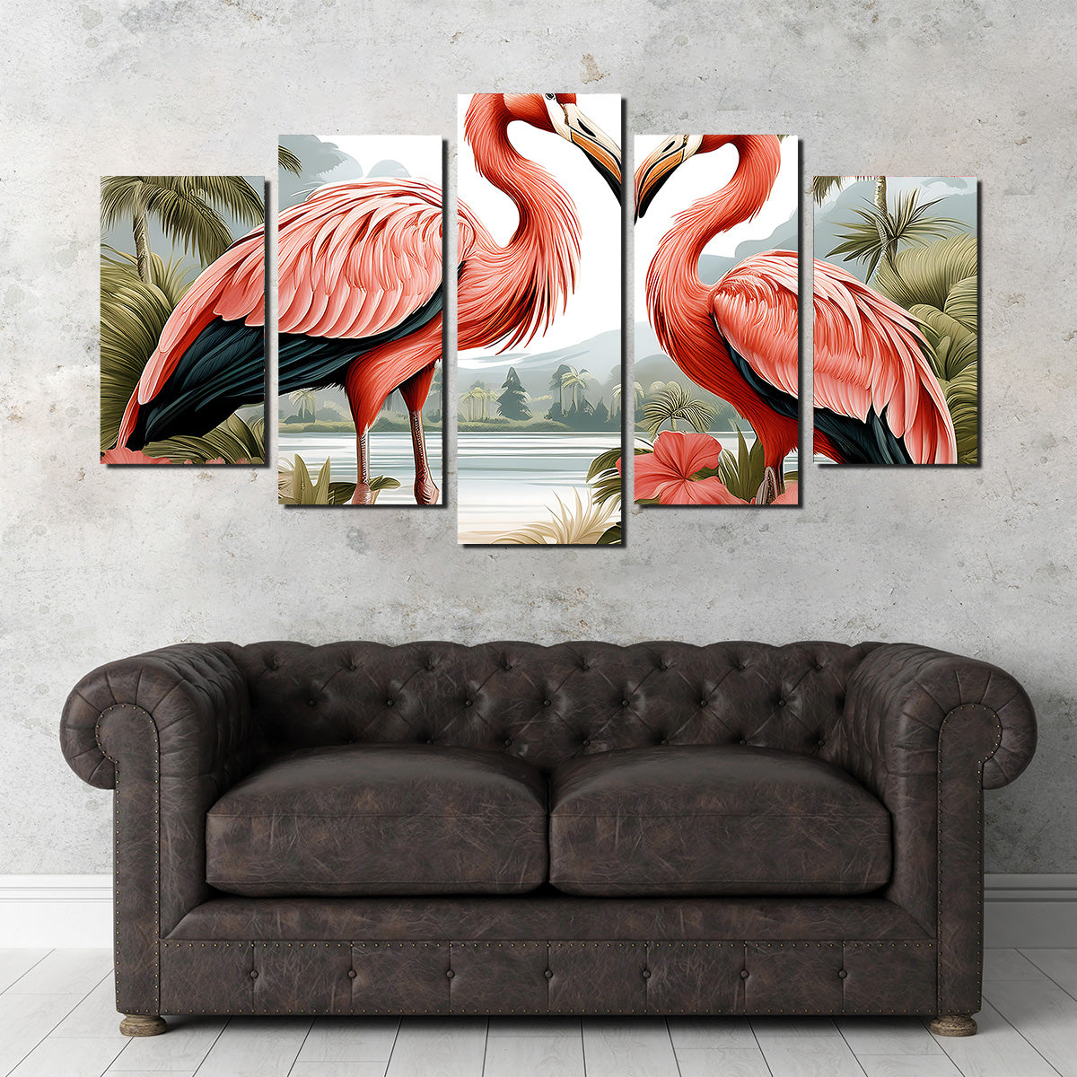 JJ Audubon's Style Flamingos Wall Art