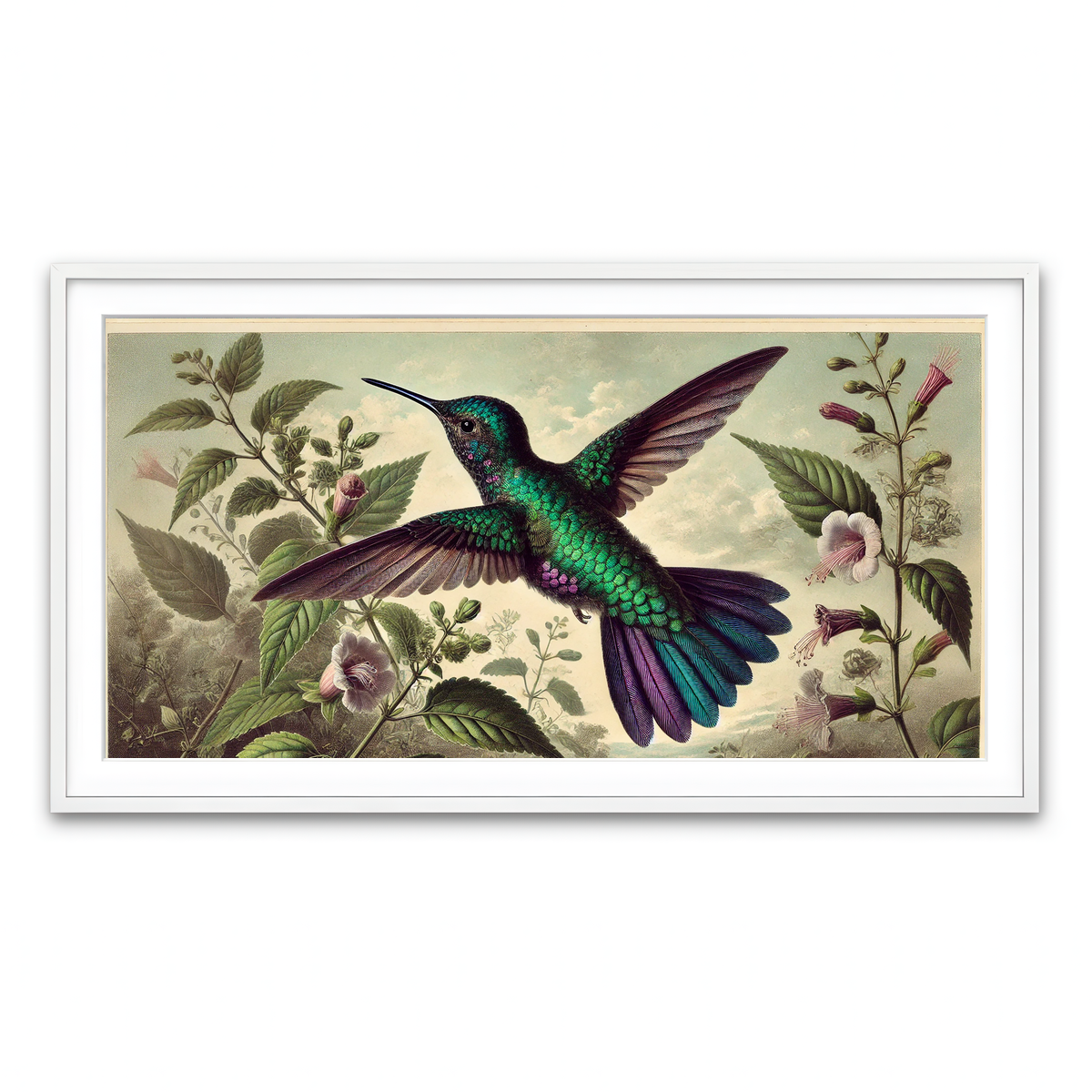 Framed Print 2x1 White