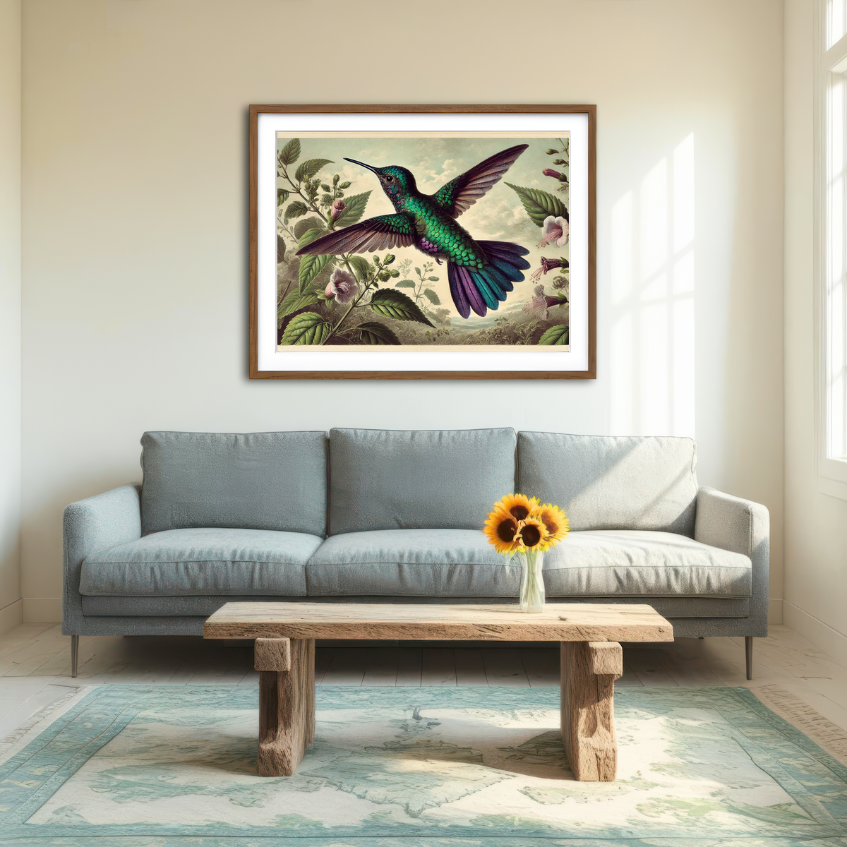 AUTO-MOCKUP ROOM | JJ Audubon's Style Hummingbird Wall Art