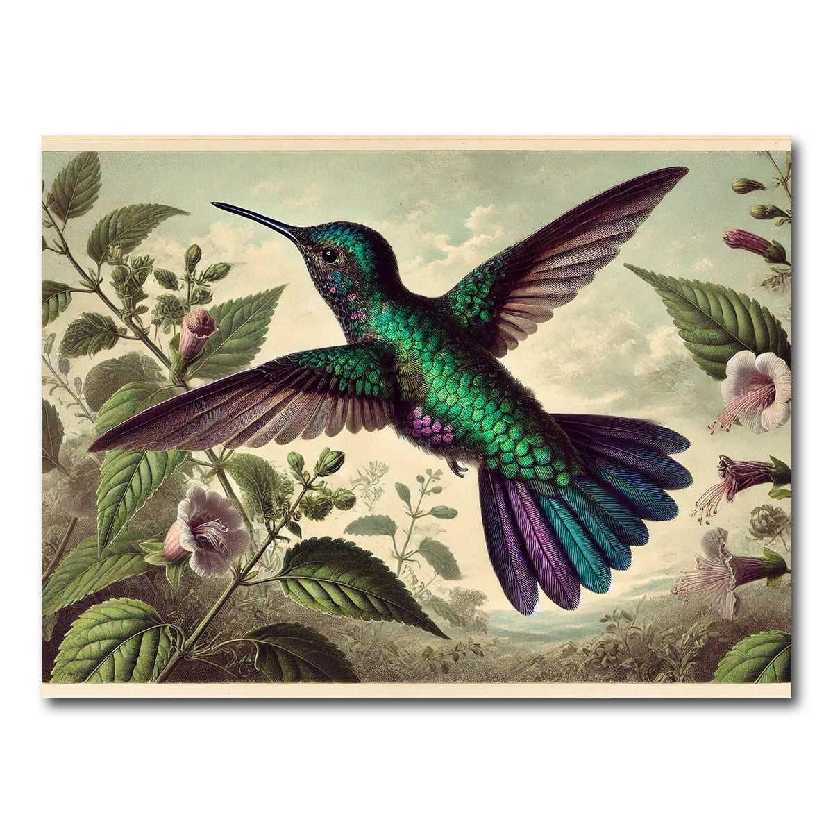 AUTO-MOCKUP WHITE | JJ Audubon's Style Hummingbird | 1 Piece | Gallery Wrap Canvas | group=4x3
