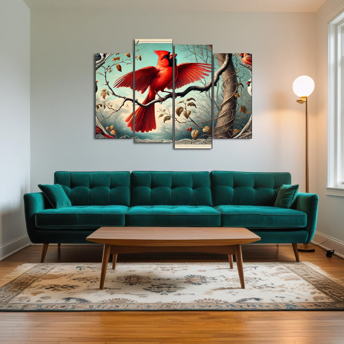 AUTO-MOCKUP ROOM | JJ Audubon's Style Northern Cardinal