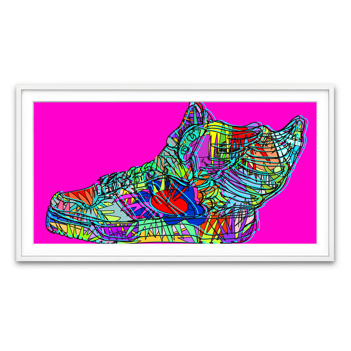 Framed Print 2x1 White