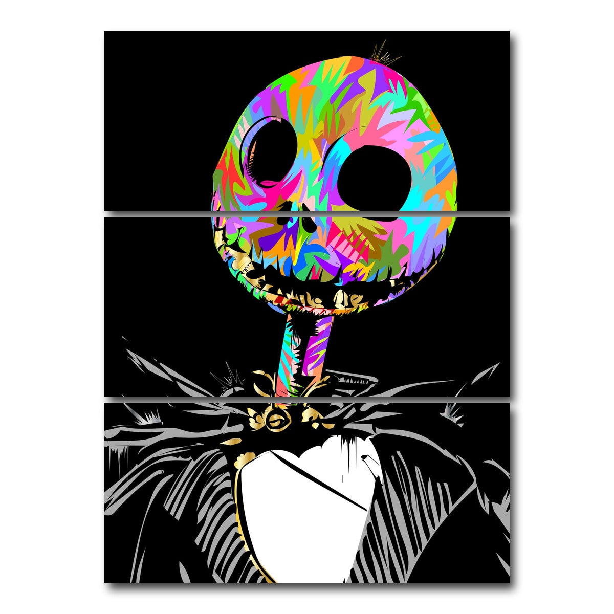 AUTO-MOCKUP WHITE | Jack Skellington | 3 Piece | Gallery Wrap Canvas | group=8x18_stacked