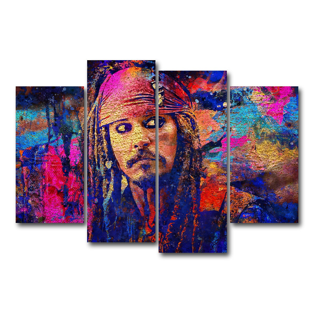 AUTO-MOCKUP WHITE | Jack Sparrow | 4 Piece | Gallery Wrap Canvas | group=4_short
