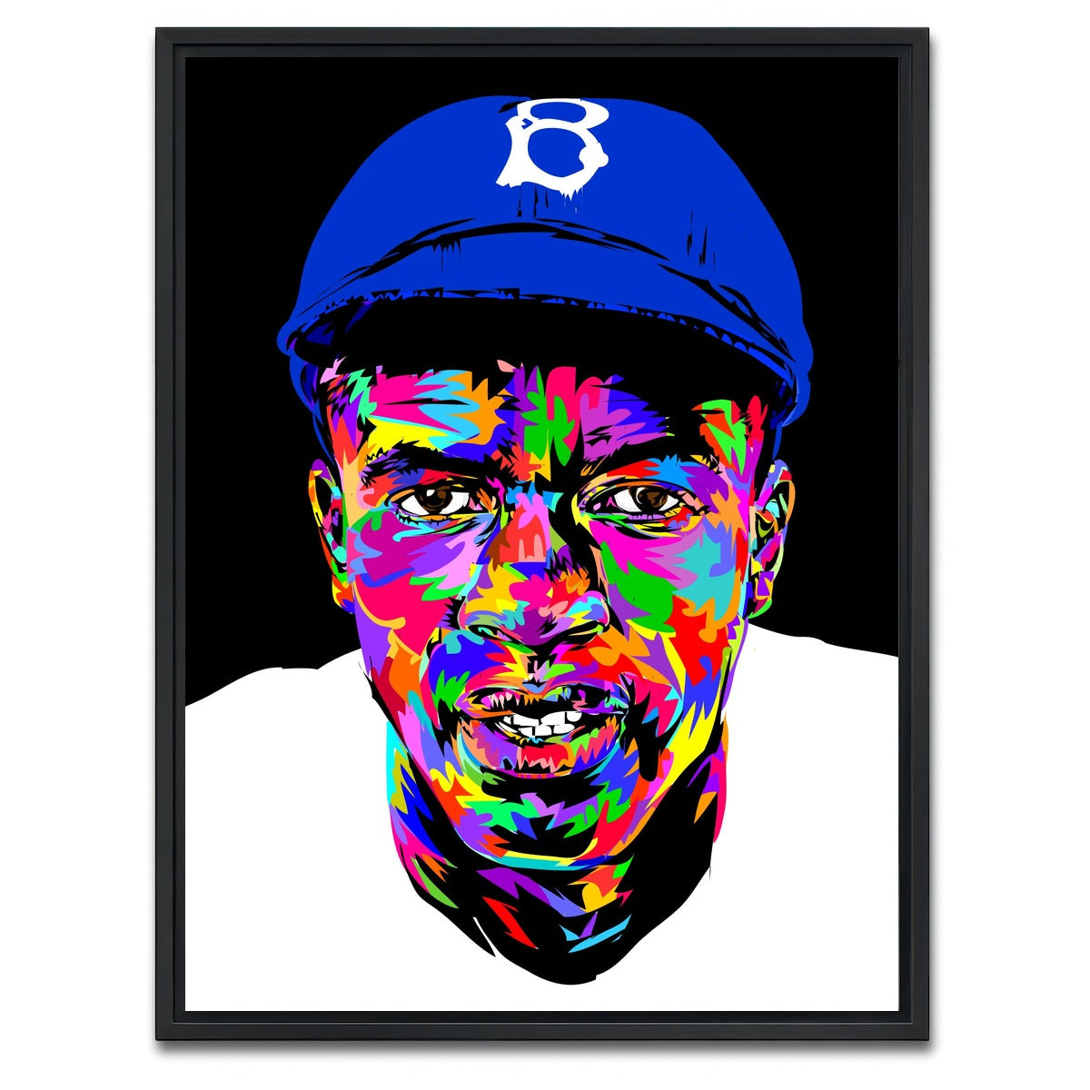 AUTO-MOCKUP WHITE | Jackie Robinson | 1 Piece | Black Framed Canvas | group=3x4