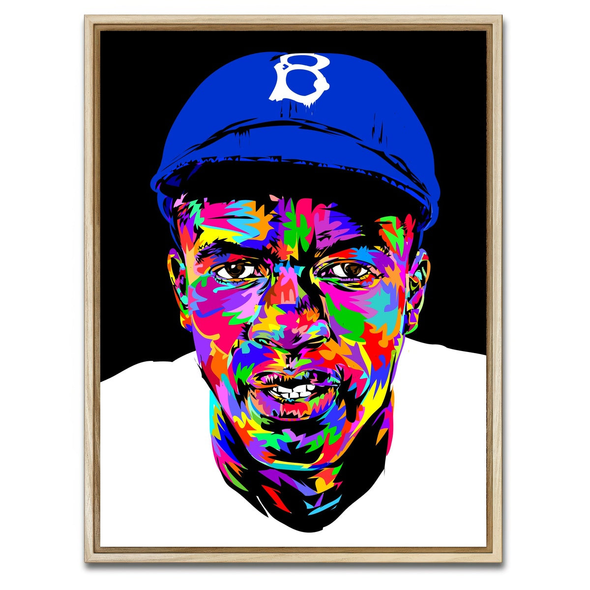 AUTO-MOCKUP WHITE | Jackie Robinson | 1 Piece | Natural Framed Canvas | group=3x4