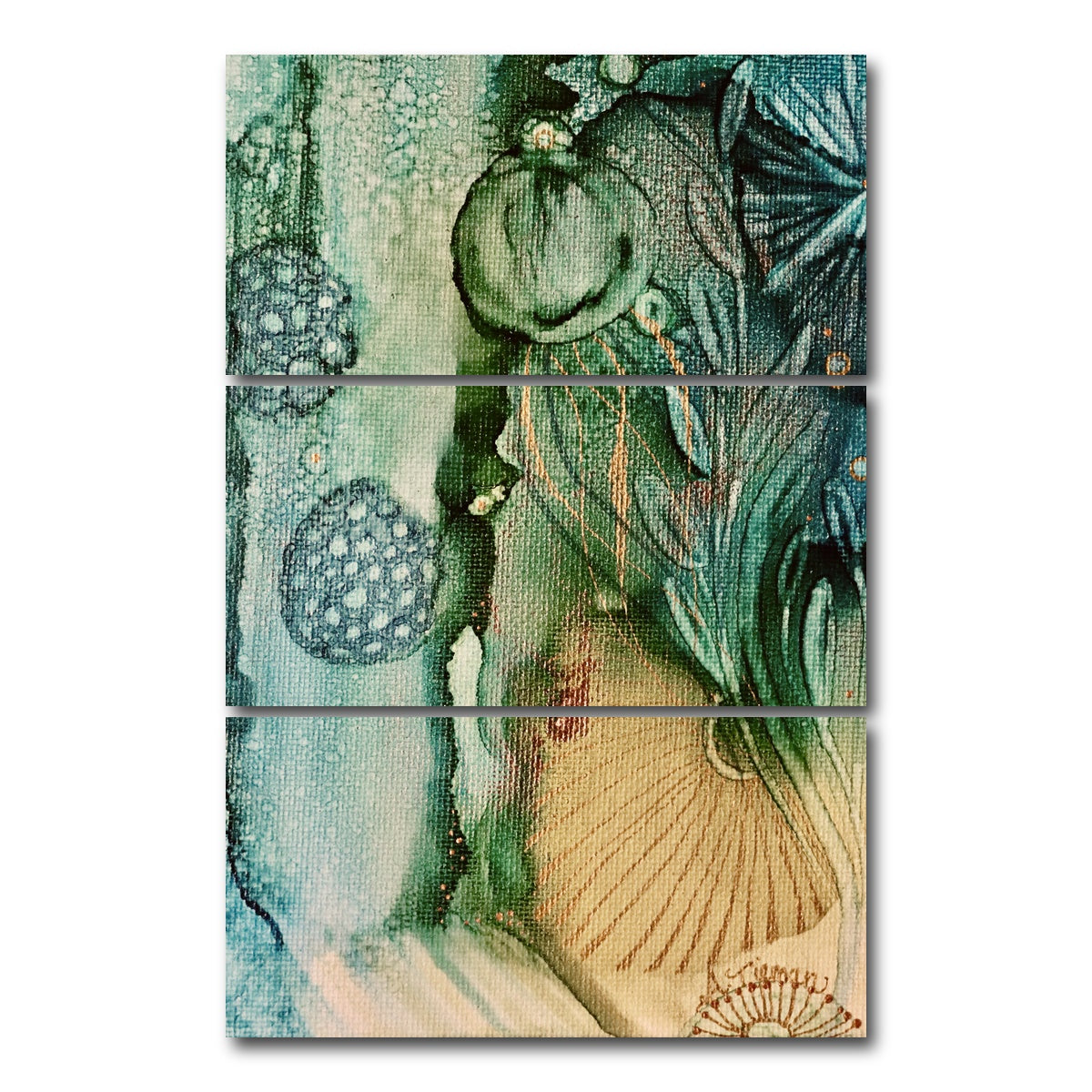 AUTO-MOCKUP WHITE | Jade Reef | 3 Piece | Gallery Wrap Canvas | group=12x24_stacked