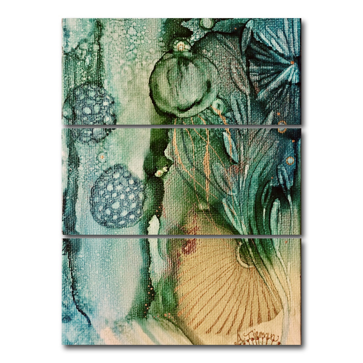 AUTO-MOCKUP WHITE | Jade Reef | 3 Piece | Gallery Wrap Canvas | group=8x18_stacked