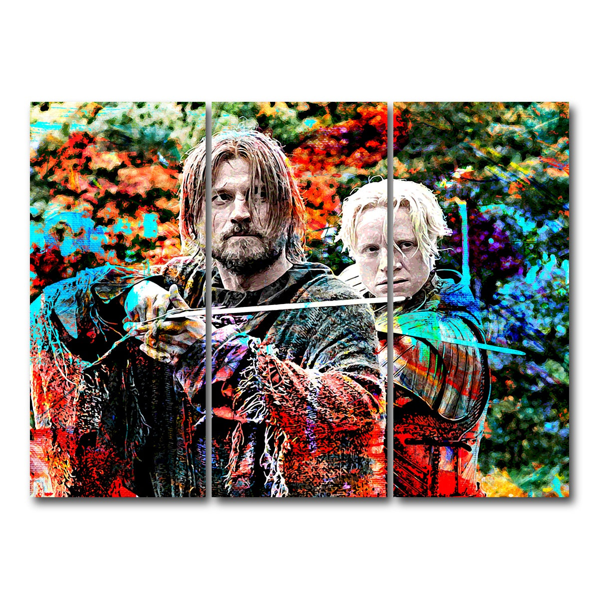 AUTO-MOCKUP WHITE | Jaime and Brienne | 3 Piece | Gallery Wrap Canvas | group=8x18