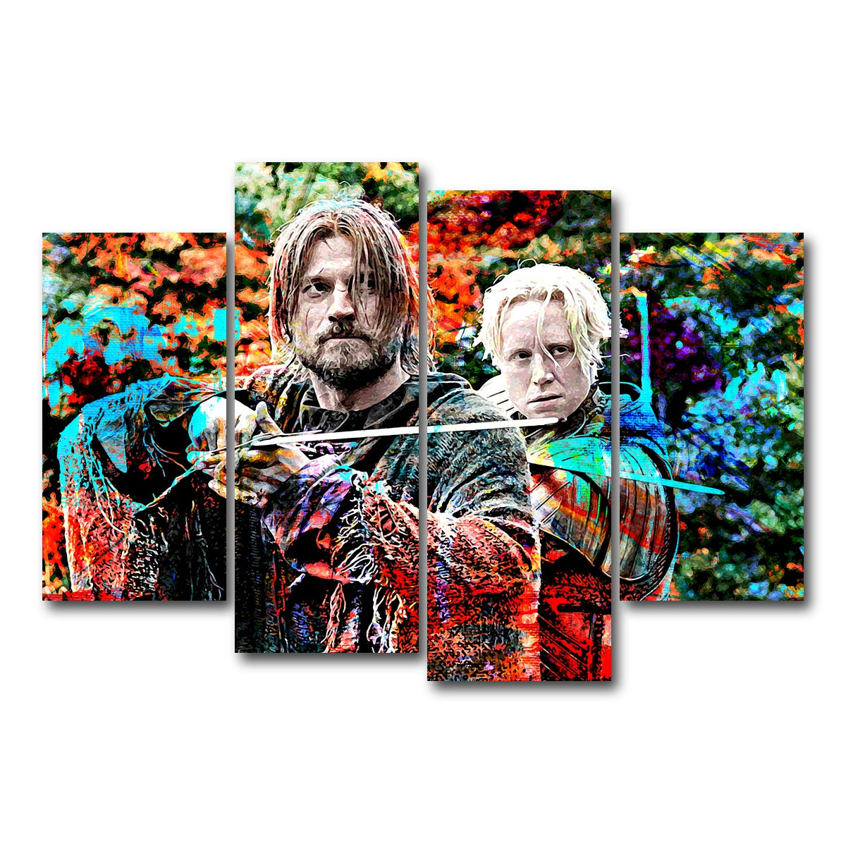 AUTO-MOCKUP WHITE | Jaime and Brienne | 4 Piece | Gallery Wrap Canvas | group=4_short