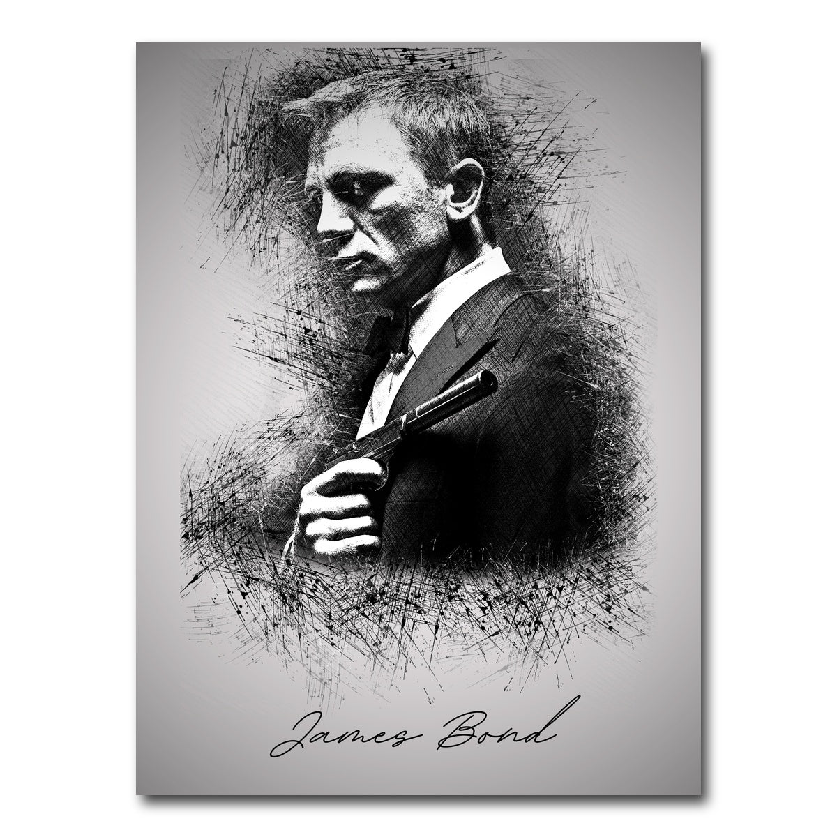AUTO-MOCKUP WHITE | James Bond Silencer | 1 Piece | Gallery Wrap Canvas | group=3x4