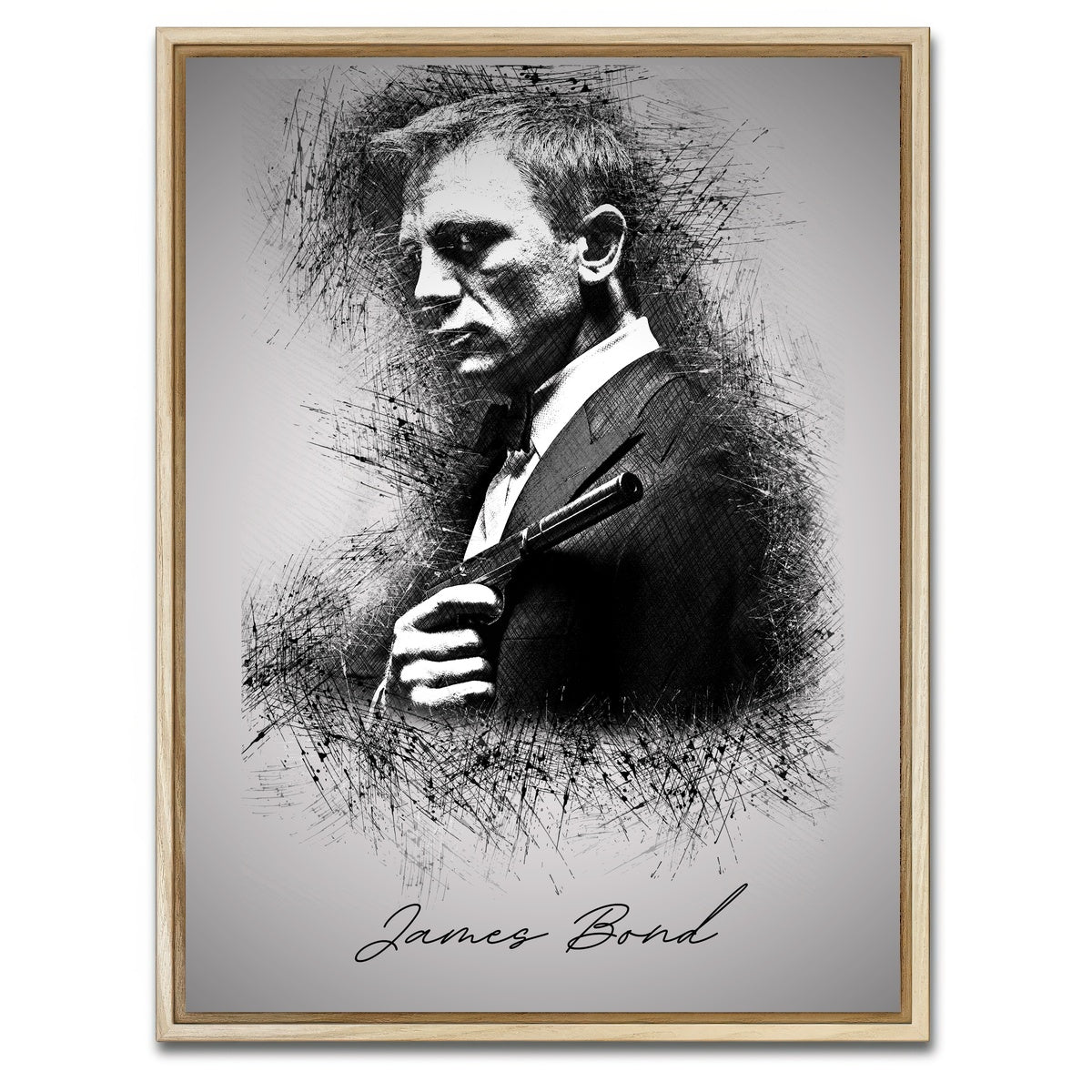 AUTO-MOCKUP WHITE | James Bond Silencer | 1 Piece | Natural Framed Canvas | group=3x4